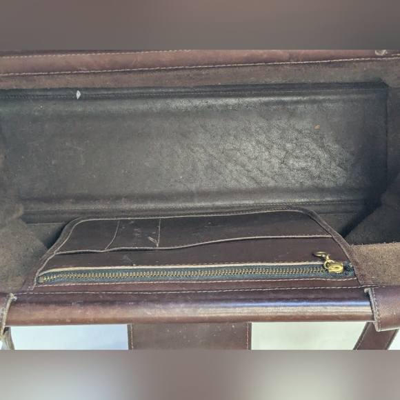 Vintage Coach Brown Leather Tote Bag - Picture 9 of 16